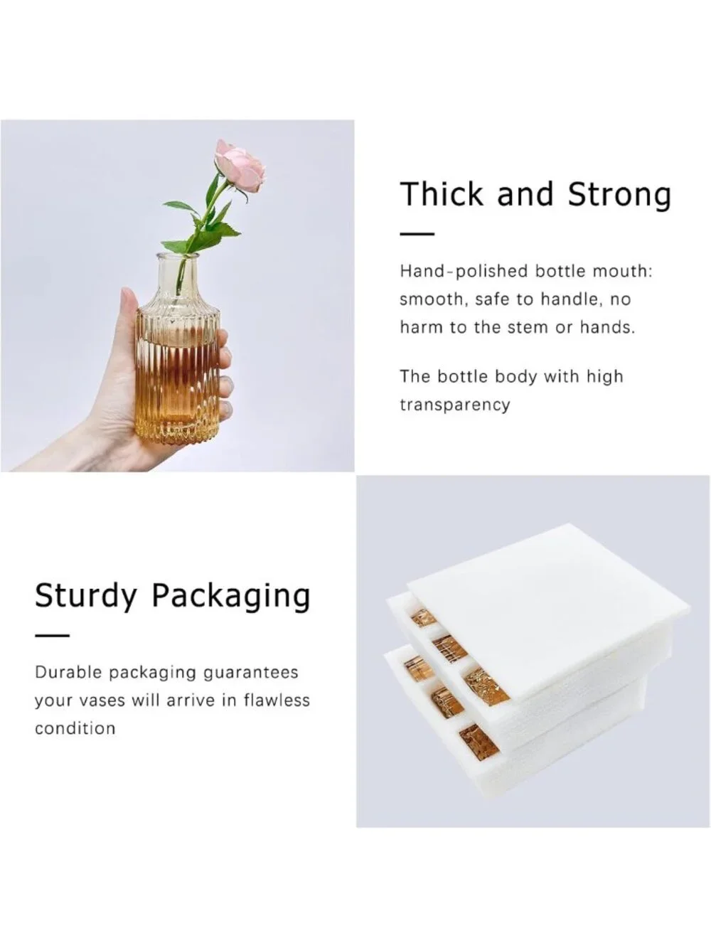 Set of 12 Small Gold Amber Glass Bud Vases - Elegant Flower Decor for Home